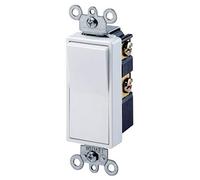 Leviton 5604-2W 15 Amp, 120/277 Volt, Decora Rocker 4-Way AC Quiet Switch, Residential Grade, Grounding, White