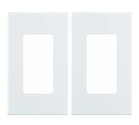Leviton 80301-SW 2 Pack 1-Gang Decora Plus Wallplate Screwless Snap-On Mount, White