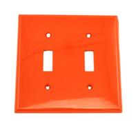 Leviton 80709-R 2-Gang Toggle Device Switch Wallplate, Standard Size, Thermoplastic Nylon, Device Mount, Red