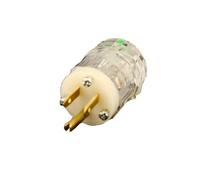 Leviton 8215-PLC 15 Amp, 125 Volt, NEMA 5-15P, 2P, 3W, Hospital Grade, Plug, Straight Blade, Grounding, Power Indication, Transparent