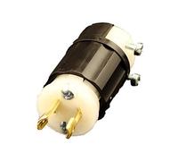Leviton ML1-P 15 Amp, 125 Volt, Locking Plug, Industrial Grade, Non-Grounding, MiniLock, Black-White by Leviton