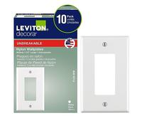Leviton PJ26-WM 1-Gang Decora/GFCI Wallplate, 10-Pack, White