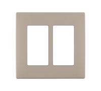 Leviton REWP2-CA Renu Two-Gang Screwless Snap-On Wallplate, Café Latte
