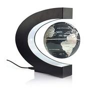 Levitron Magnetic Electronic Floating Globe World Map C Shape Led Lights Santa Gift Home Office Decor-Silver