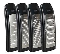 Levivo Cheese Grater Extension Set, stainless steel, attachment for a cheese grater, cheese slicer extension set, cheese slicer attachment, cheese grater attachments, 7.5x5.5x16.5 cm, 4 units, Black
