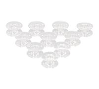Levivo, 10 plastic, lower thread bobbins for standard sewing machines, transparent, Styrene-acrylonitrile resin, 1.5 x 1.5 x 1 cm