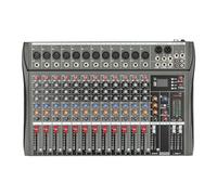 Levkitch 12 Channel Professional Channel Audio Mixer DJ Controller with USB Bluetooth 3-Band EQ Portable Audio Mixer for Live Sound Recording Streaming Stage Party (12 channel)