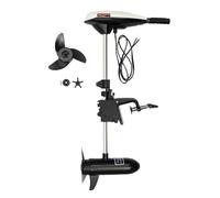 Levkitch 12V 65lbs Electric Outboard Motor,Transom Mounted Trolling Motor with Telescopic Handle, Boat Motor with 50 cm Short Shaft Motor 3 leaves Propeller (12V 65lbs)