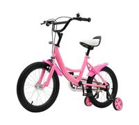 Levkitch 16 Inch Pink Kids Bike with Auxiliary Wheels,Road Bicycles Front and Rear Combination Brakes Bike with Adjustable Seat and Handlebars,Children's Bike for Aged 5-8 Years Old(Pink)