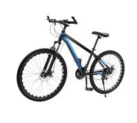 Levkitch 26 Inch Adult Mountain Bike for 160-180 cm, Fork Suspension Mountain Bikes with 26 Inches Textured Tires Front and Rear Disc Brakes,21 Speed Mens's and Womens's Bicycle (Black-Blue)