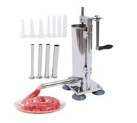 Levkitch 3L/6LB Sausage Stuffer Sausage Maker with 6 Option Size Filling Nozzles, Meat Stuffing Filler Stuffer Home Made Machine,Vertical Sausage Roll Making Machine
