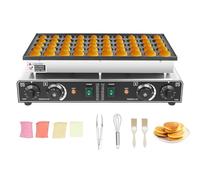 Levkitch 50 Holes Mini Pancake Maker,50-300℃ Temp 5 min Time Control | 1700W Dutch Pancake Pan Electric Maker Waffle Machine Nonstick Eggs Crepe Pan