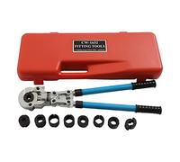 Levkitch 6 ton Professional Hydraulic Pipe Crimper Pressing Pliers,9 Set V-Contour and TH-Contour Crimper Plumbing Crimping Tool