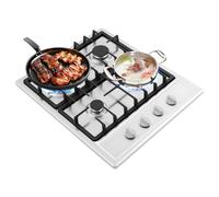 Levkitch 60cm Built-in Gas Hob,4 Cooking Areas,4 Burners Stainless Steel Gas Cooktop with Flame Failure Protection (4 burners-59 * 51cm)