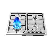 Levkitch Gas Hob 4 burners, Built in Gas Cooktop with Cast Iron Supports, 4 Cooking Areas,NG Gas Hob Cooker with Flame Out Protection (4 burners-58 * 50cm)