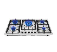 Levkitch Gas Hob 5 burners, Built in Gas Cooktop with Flame Failure Protection, 5 Cooking Areas,NG/LPG Convertible Stove Cooker with Flame Out Protection(5 burners-86 * 51 * 8cm)
