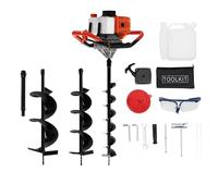 Levkitch Petrol Auger Post Hole Digger,Fence Post Digger Tool for Tree Planting,Earth Auger Hole Borer with 3 Drill Attachments and Extension Pole (52CC 1.98HP - 4"6" 8" Drill Bits)