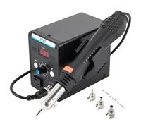 Levkitch SMD Hot Air Rework Station,Hot-Air Soldering Rework SMD Station incl 3 nozzles 100°C up to 500°C,Digital LED Display