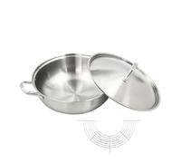 Levkitch Stainless Steel Non-Stick Wok with Lid and Steamer Rack Large Pan for Stir Fry Frying Pan Cooking Pot for Induction Stoves, Gas Stoves, Electric Stoves (26cm)