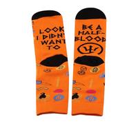 LEVLO 1 Pair Witchy Aesthetic Stocking Look I Didn’t Want To Be A Half Blood Crew Socks Feminine Power Mythical Graduation Gift for Bookish (LOOK, I DIDN'T WANT TO)