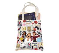 LEVLO 90s Millennial Movie Galentine's Day Shopping Bag Yellow Plaid Suit Rose Birthday Tote Bag Dance Drama Girlfriend Gift, Yellow Dress, M
