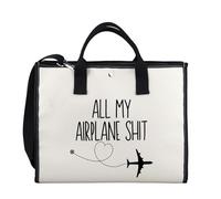 LEVLO All My Airplane Sh*t Accessory Pouch Traveler Makeup Bag Charger Pouch Flight Attendant Cosmetic Bag (AIRPLANE SHIT tote 2ku)