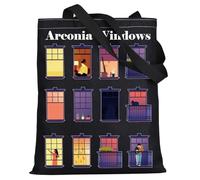 LEVLO Arconia Windows Tote Bag Only Murders Inspired Gift Kono & Mabel & Oliver & Charles Shoulder Bag For TV Show Fans, Arconia Windows Tote, L