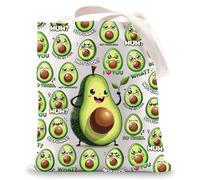 LEVLO Avocado Canvas Tote Bag Avocado Inspired Gift Avocado Fruit Shoulder Bag Avocado Themed Merchandise, Avocado Tote, M