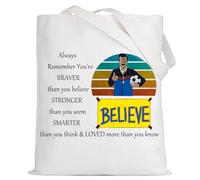 LEVLO Believe Ted Fans Cosmetic Make Up Bag Ted TV Show Inspired Gifts You Are Braver Stronger Smarter Than You Think Ted Zipper Pouch Bag For Women Girls, BELIEVE TED Tote