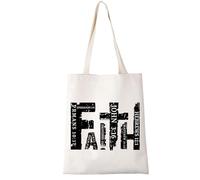 LEVLO Bible Tote Bag Religious Gift For Women Religious Themed Gift Christian Gift Bible Merchandise Gift Bible Handbag (FAITH tote bag 1uk)