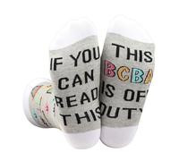 LEVLO Board Certified Behavior Analyst Behavior This BCBA Is Off Duty Crew Socks ABA Therapy Gifts for Mom Teacher Therapist Team (UK, Alpha, S, M, Regular, Regular, BCBA)