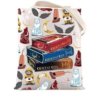 LEVLO Bookish Canvas Tote Bag Novel Postal Service Gift Book lover Shoulder Bag Novel Bookworm Merch (C City Tote)