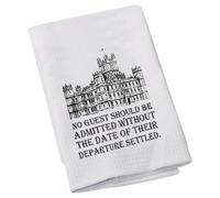 LEVLO British TV Powerful Women Tea Coffee Towel No Guest Should Be Admitted Kitchen Towel Vintage Women Inspired Quote Housewarming Gift (No Guest)