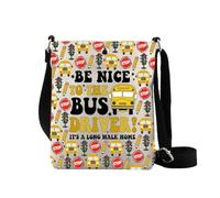 LEVLO Bus Driver Purse Shoulder Bag Be Nice To The Bus Driver Back To Bus Driver Appreciation Gift Bus School Crossbody Bag (TO THE BUS cb2)