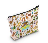LEVLO Cartoon Dog & Shaggy Makeup Bag Dog Movie Fans Gift Mistery Machine Makeup Zipper Pouch Bag Jinkies and Zoinks Fans Merchandise Run Roh Bag