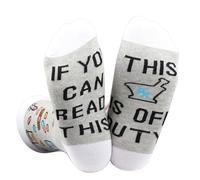 LEVLO Certificate Pediatrician Doctor Nurse Hospital Gift This RX is Off Duty Crew Socks Future Pharmacist Medical Student Grad Gift (UK, Alpha, S, M, Regular, Regular, RX)
