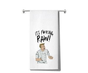 LEVLO Chef Ramsay Kitchen Towel - It's Raw Ramsay Tea Towel - Chef Gordon Merchandise