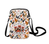 LEVLO Chicken Crossbody Bag Chicken Farmer Gift Life Is Just Better With Chickens Farmer Shoulder Bag Chicken Merch, Chicken C Bag, 14.5 x 1.5 x 21.5 cm (5.7 x 0.59 x 8.46 inches)