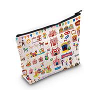 LEVLO Circus Cosmetic Make Up Bag Gift For Circus Fans Circus Animals Jokers Circus Tent Zipper Pouch Bag Circus Merchandise, Circus, Cosmetic Bag