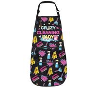 LEVLO Cleaning Lady Apron Housekeeper Aprons With Pockets Housekeeping Gifts For Clean Freaks Aprons (CLEANING 3)
