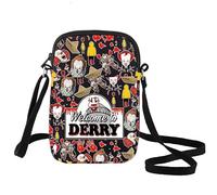 LEVLO Clown Horror Movie Crossbody Bag Clown Fans Gift Welcome To Derry Horror Movie Shoulder Bag Terror Clown Merch, To Derry Cbag, Crossbody Bag