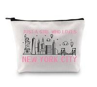 LEVLO Cosmetic Bag, Waterproof Makeup Bag, 'Loves New York City' Print, for Travel, Indoor, Women