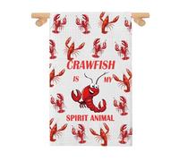 LEVLO Crawfish Tea Towel Crawfish Chef Gift Seafood Inspired Kitchen Towel Cajun Towel Crawfish Housewarming Gifts (CRAWFISHmj 2)