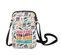 LEVLO Cross Country Crossbody Bag Cross Country Running Gift Just a Girl Who Loves To Run Cross Country XC Shoulder Bag, Cross Country C Bag