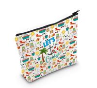 LEVLO Cruise Vacation Cosmetic Make Up Bag Summer Beach Vacation Gift Let's Cruise Makeup Zipper Pouch Bag for Friend Family Let's Cruise Full Bag
