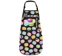 LEVLO Cute French Macarons Bake Apron Gift for Dessert Lovers Macarons Baking Supplies Kitchen Apron Baking Mom Gifts (macarons apron 3)