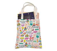 LEVLO Cute Occupational Therapy Tote Bag Future OT Therapists Healthcare Shopping Bag Tiny Hands Big Adventures Gift (OT)