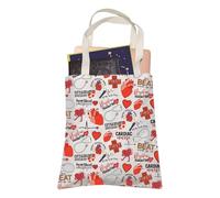 LEVLO CVICU Nurse EKG Tech Tote Bag ICU ER Cardiac Nurse Cardiologist Shopping Bag Nurse Anatomical Heart Gift (Cardiac Nurse)