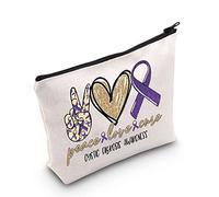 LEVLO Cystic Fibrosis Awareness Cosmetic Make Up Bag Cf Awareness Inspired Gift Cystic Fibrosis Awareness Ribbon Make Up Zipper Pouch Bag For Women Girls, Cystic Fibrosis Awareness, Cosmetic Bag
