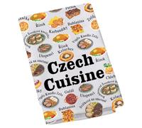 LEVLO Czech Cuisine Kitchen Towel Czech Republic Cookie Foodie Themed Tea Coffee Towel New Home Dessert Merch Gift (Czech Cuisine-T)